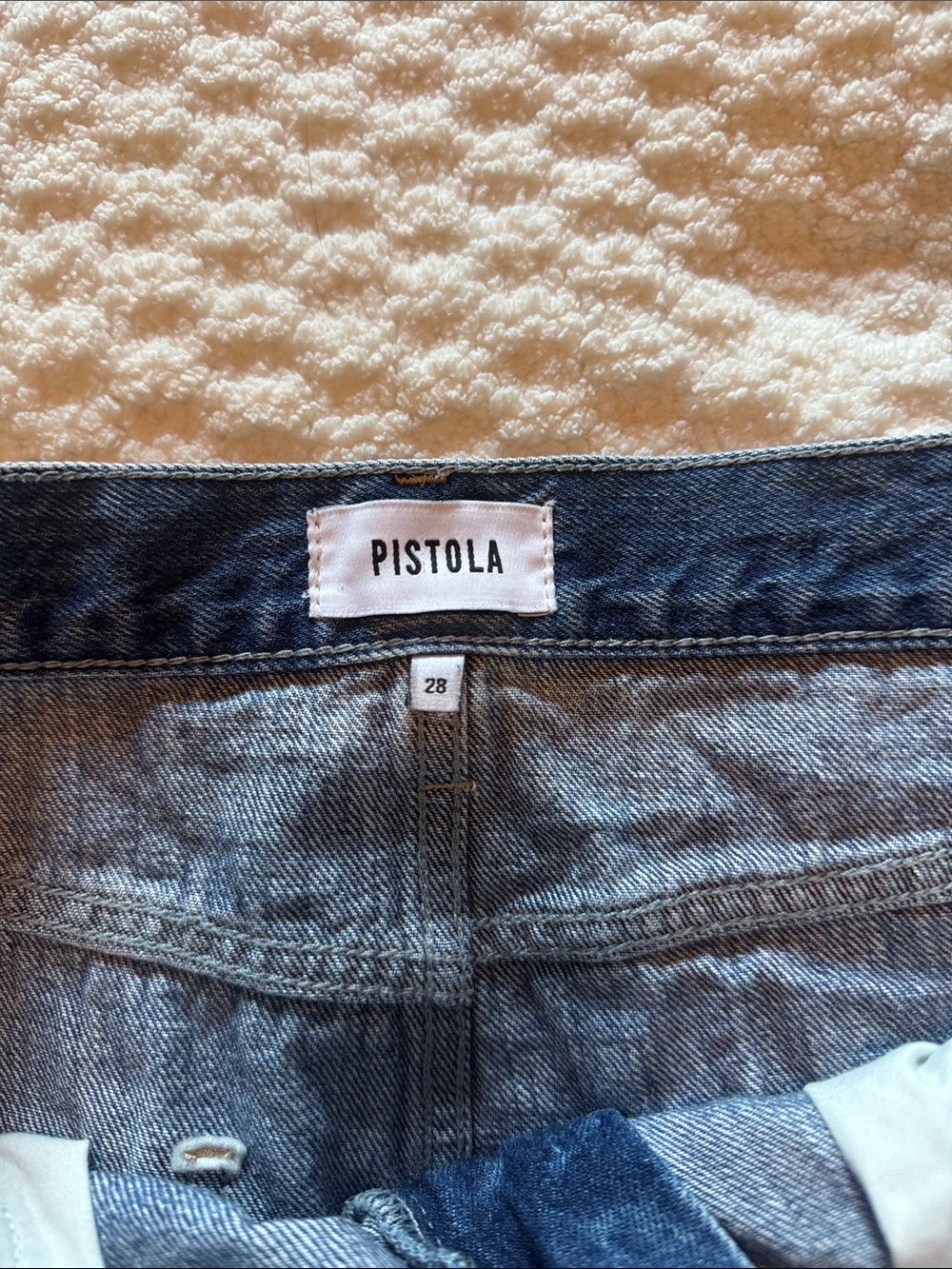 pistola Blue Denim Mini Skirt with Raw Hem - Picture 2 of 3